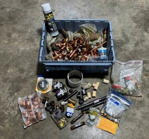 lot 45 image: HUGE Lot of Copper Plumbing  Piping Accessories and More