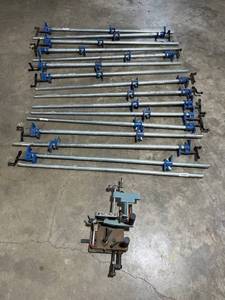 lot 46 image: Rockler 48 Aluminum Bar Clamp Lot w Vintage Delta