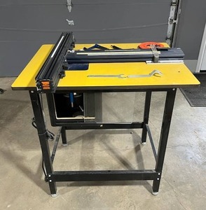 lot 50 image: Router Table with Porter Cable 7518 Router, Jointech Model CL-18, Clincher Fence Machine and Accessories in Good Working Condition