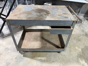 lot 67 image: Used Metal Rolling Utility Cart (36 W x 24 D x 32 Tall)