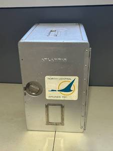 lot 82 image: Vintage North Central Airlines Herman the Duck Aluminum Food Storage Container (18.5 T x 16.5 D x 12 W)