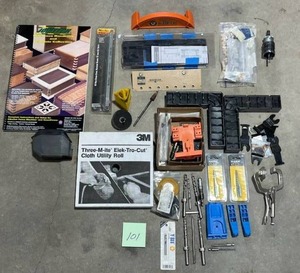 lot 101 image: Woodworking Lot - Rockler  Kreg  Blum  Buck Bros  Porter Cable and More