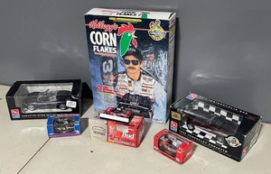 lot 152 image: Dale Earnhardt Collectibles with AMT Die Cast Cars - Cereal Box is Empty