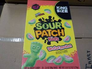 lot 129 image: Sour Patch Kids Watermelon 18 ct 3....