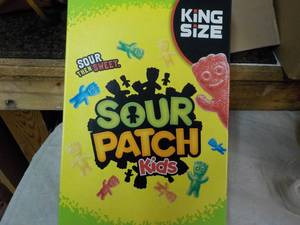 lot 161 image: 18 ct 3.4 oz bags Sour Patch Kids...