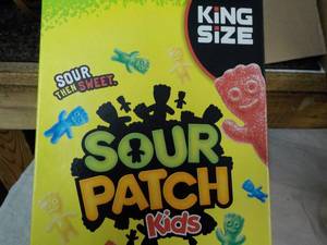 lot 164 image: 18 ct 3.4 oz bags Sour Patch Kids...