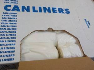lot 248 image: Case of 250 Clear 33 Gallon Can Lin...