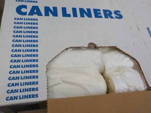 lot 250 image: Case of 250 Clear 33 Gallon Can Lin...