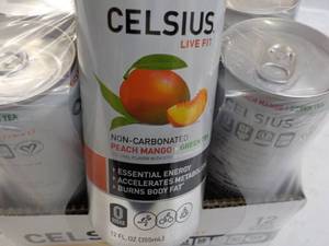 lot 278 image: 12 ct 12 oz cans Celsius Non-Carbon...