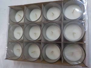 lot 312 image: 12 ct 15 hours Votive Candles -whit...
