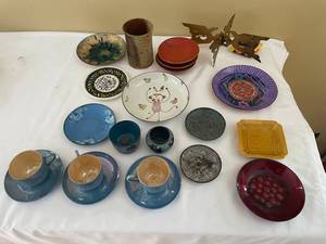 lot 47 image: Handcrafted Ceramic Plate Collection