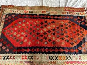lot 135 image: Vintage Geometric Kilim Rug
