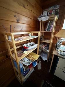 lot 144 image: Set of Wooden Shelving Units - Contents not included