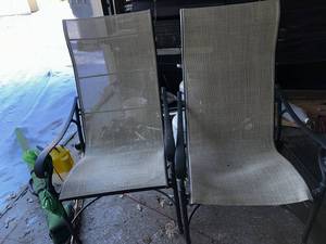 lot 410 image: Outdoor Sling Chairs Set of 2