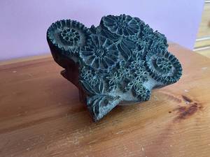 lot 113 image: Vintage Wooden Textile Printing Block
