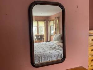 lot 116 image: Vintage Wall Mirror with Wooden Frame