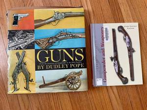 lot 203 image: Guns by Dudley Pope & Weaponry Book Set