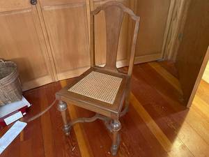 lot 123 image: Vintage Wooden Chair with Cane Seat