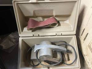 lot 332 image: Vintage Sears Belt Sander with Case