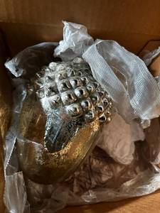 lot 313 image: Large Silvered Glass Acorn