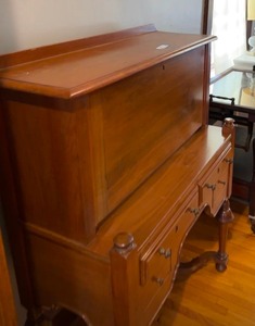 lot 1 image: Antique Solid Wood Secretary