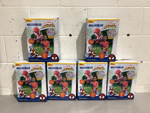 lot 483 image: LOT OF 6 Spider-Man Ballooble Bubble Machine Exclusive Huge Inflatable Bubble Machine for Kids Includes a Stand and Bonus 40oz of Bubble Solution 2 in 1 Play Pattern for Maximum Bubble Toy Fun