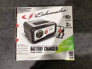 lot 611 image: Schumacher 10-Amp 12V Fully Automatic Battery Charger and Maintainer