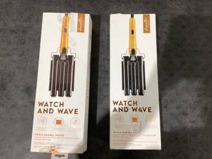 lot 630 image: Danielle Creations 1.25 Ceramic Triple Barrel Waving Wand