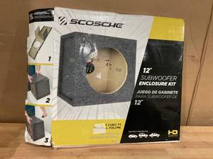 lot 373 image: Scosche SE12KT-WM1SD 12 Single Car Subwoofer Cabinet Enclosure Box