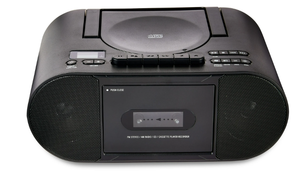 lot 125 image: Onn. Portable CDCassette Boombox with Bluetooth Wireless Technology