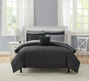 lot 142 image: 10PCS Queen Size Mainstays Grey Bed in a Bag Comforter Set with Sheets