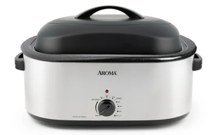 lot 386 image: Aroma 22Qt. Electric Roaster Oven with High Dome Lid, 8X Bonded Granite Enamel