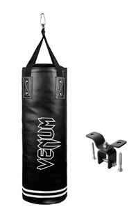 lot 501 image: Venum Classic Punching Bag - 70 lb - BlackWhite - Heavy Bag Kit