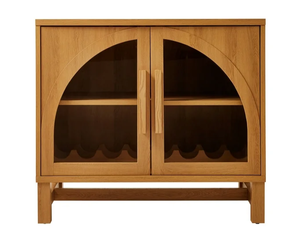 lot 502 image: Better Homes & Gardens Juliet Arc Door Kitchen Cabinet, Light Honey Finish