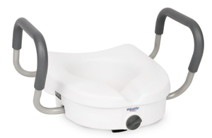 lot 516 image: Equate Raised Toilet Seat with Handles, 5 Seat Riser with Arms, Fits Most Toilets, 350 lb Capacity