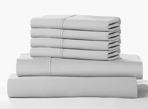 lot 530 image: 6PCS Queen Size Color Sense 1200-Thread-Count Cotton Blend Sheet Set