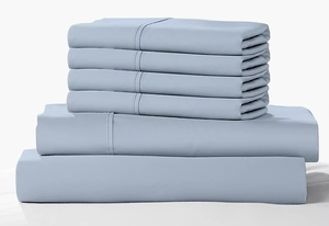 lot 532 image: 6PCS King Size Color Sense 1200-Thread-Count Cotton Blend Sheet Set