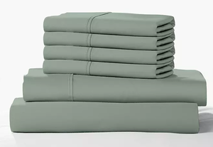 lot 534 image: 6PCS Queen Size Color Sense 1200-Thread-Count Cotton Blend Sheet Set