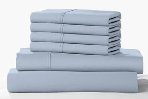 lot 535 image: 6PCS Queen Size Color Sense 1200-Thread-Count Cotton Blend Sheet Set
