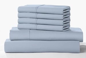 lot 538 image: 6PCS King Size Color Sense 1200-Thread-Count Cotton Blend Sheet Set