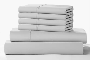 lot 540 image: 6PCS Queen Size Color Sense 1200-Thread-Count Cotton Blend Sheet Set