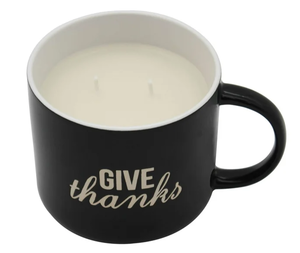 lot 547 image: 4PCS Mainstays 2-Wick 13-ounce Reusable Thanks Holiday Coffee Mug Scented Candle, Warm Apple Pie