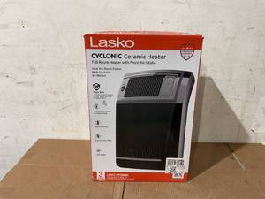 lot 273 image: Lasko 1500W Cyclonic Ceramic Console Electric Space Heater with Timer