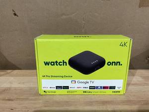 lot 389 image: Onn. Google TV 4K Pro Streaming Device (New, 2024), 4K UHD resolution, Dolby Vision & Dolby ATMOS, Hands-Free Voice Control