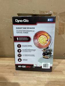 lot 394 image: Dyna-Glo Delux TT15CDGP Propane Powered 15,000-BTU Single Burner Tank Top Radiant Heater