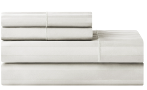 lot 168 image: 4PCS Queen Size Hotel Style 600 Thread Count White Stripe Egyptian Cotton Adult Bed Sheets