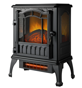 lot 431 image: Mainstays 2-Setting 3D Electric Stove Heater with Life-like Flame