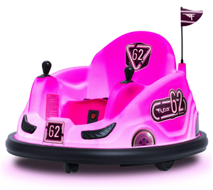 lot 637 image: Pink Glow 6V Bumper Car, Battery Powered Ride on for Children by Flybar, Ages 1.5, 66lbs, 1mph
