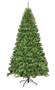 lot 663 image: Costway 7.5Ft Unlit Hinged PVC Artificial Christmas Tree Premium Spruce Tree with 1346 Tips