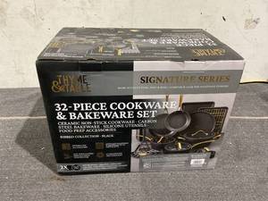 lot 165 image: 32PCS Thyme & Table Non-Stick Cookware & Bakeware Set
